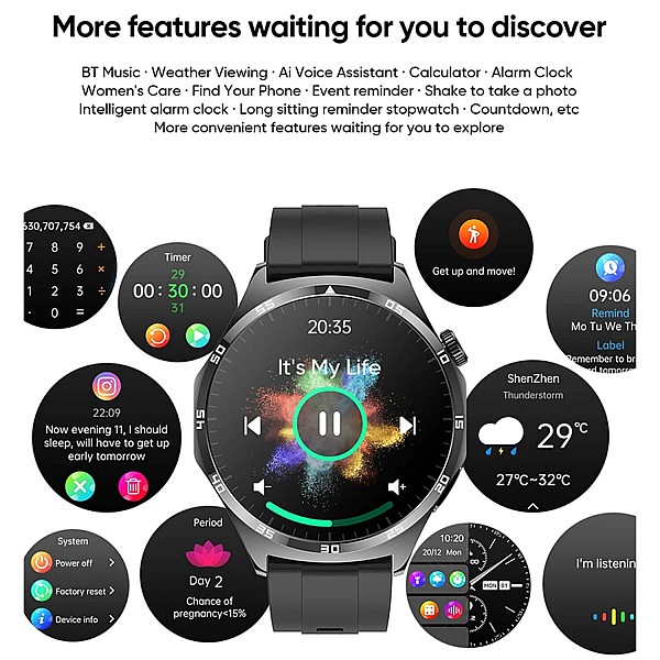 Smartwatch Microwear MT300 - Grey Silicone