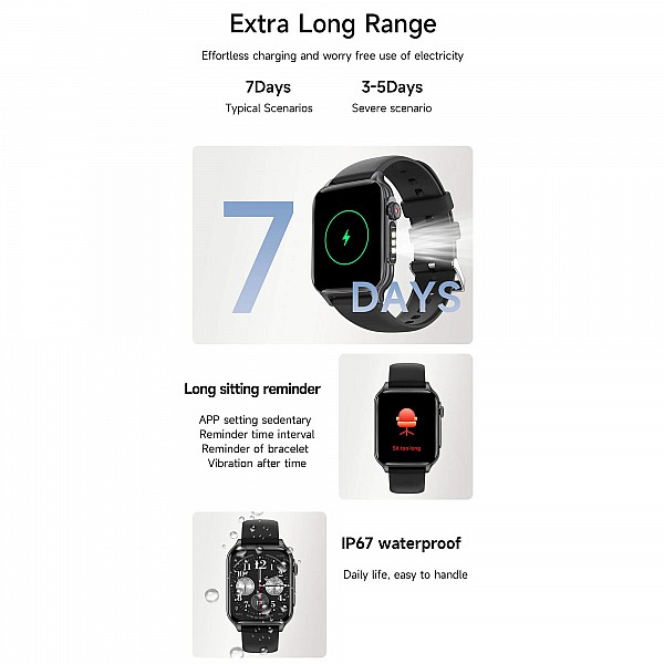 Smartwatch Microwear P6 Max - Black Steel
