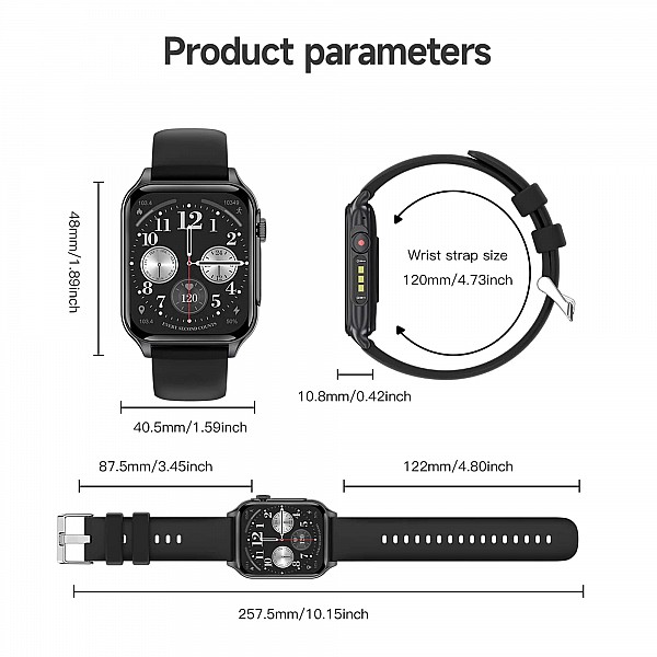 Smartwatch Microwear P6 Max - Black Steel