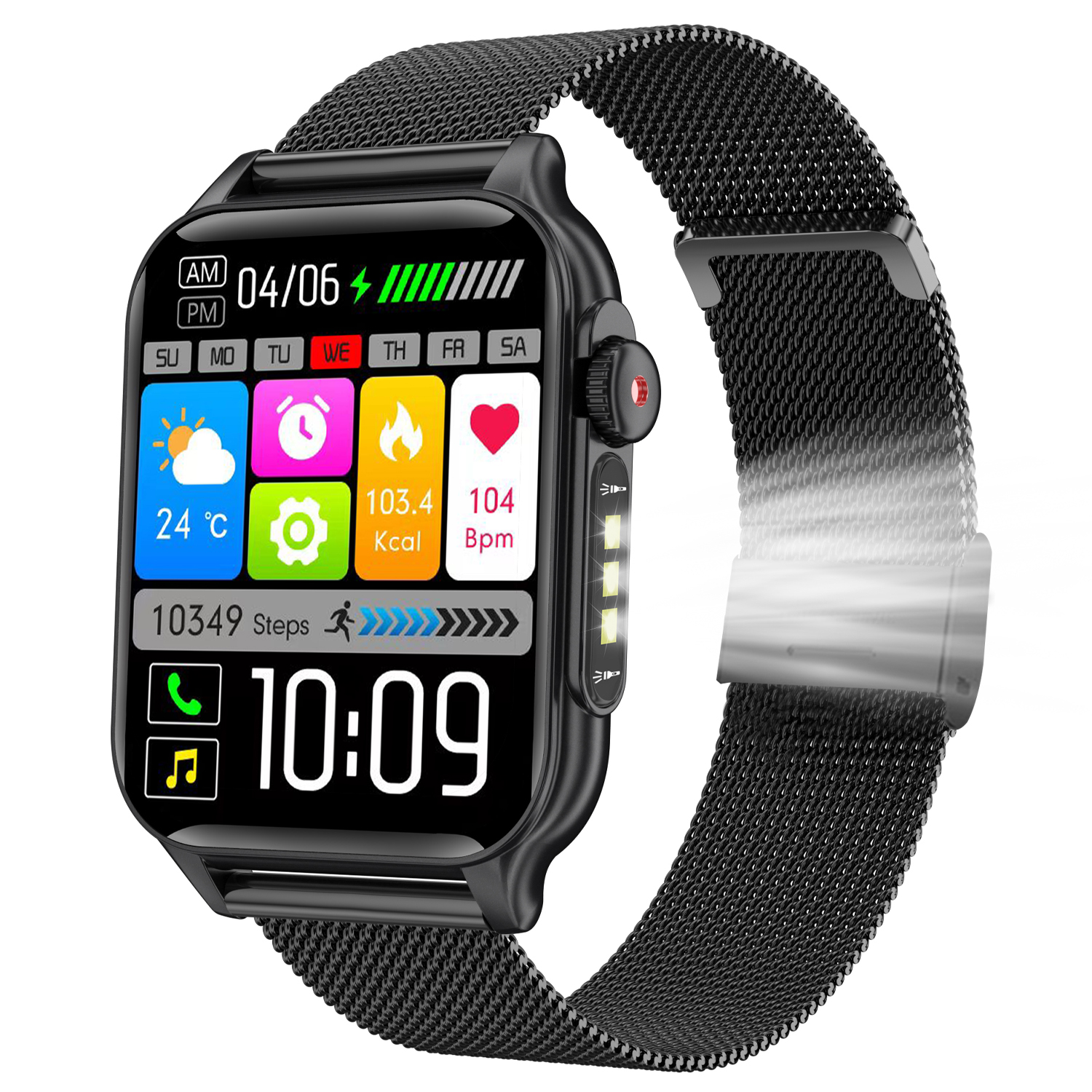 Smartwatch Microwear P6 Max - Black Steel