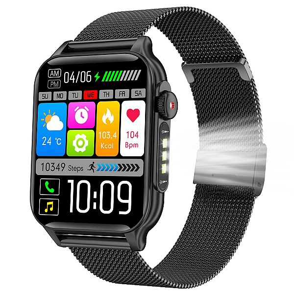 Smartwatch Microwear P6 Max - Black Steel