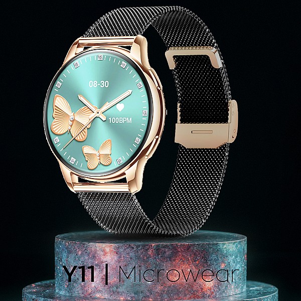 Smartwatch Microwear Y11 - Black Steel