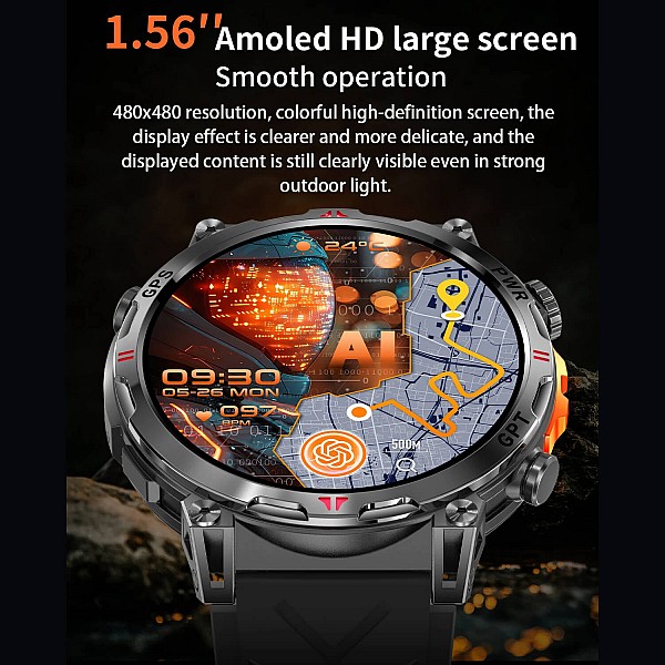 Smartwatch Microwear KC93 - Black Silicone