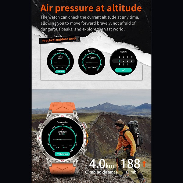 Smartwatch Microwear KC93 - Black Silicone