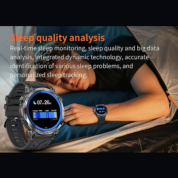 Smartwatch Microwear KC93 - Black Silicone