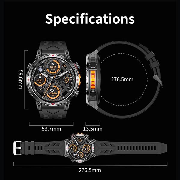 Smartwatch Microwear KC93 - Black Silicone