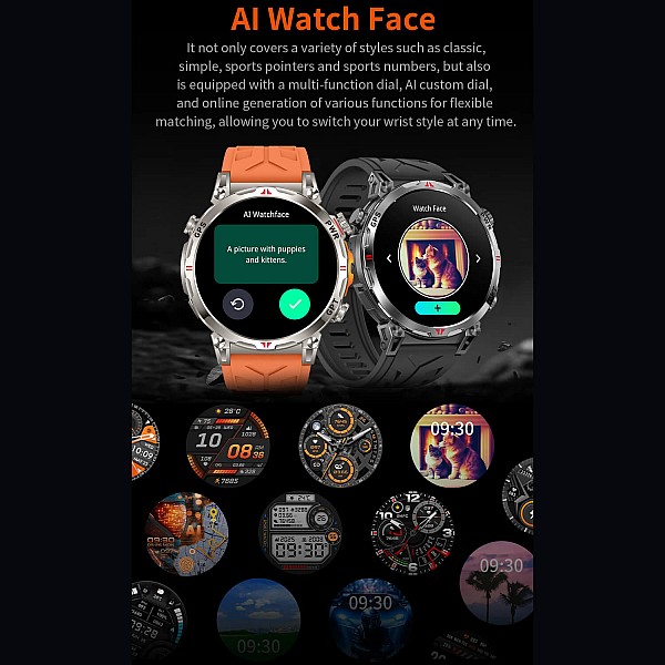 Smartwatch Microwear KC93 - Black Silicone