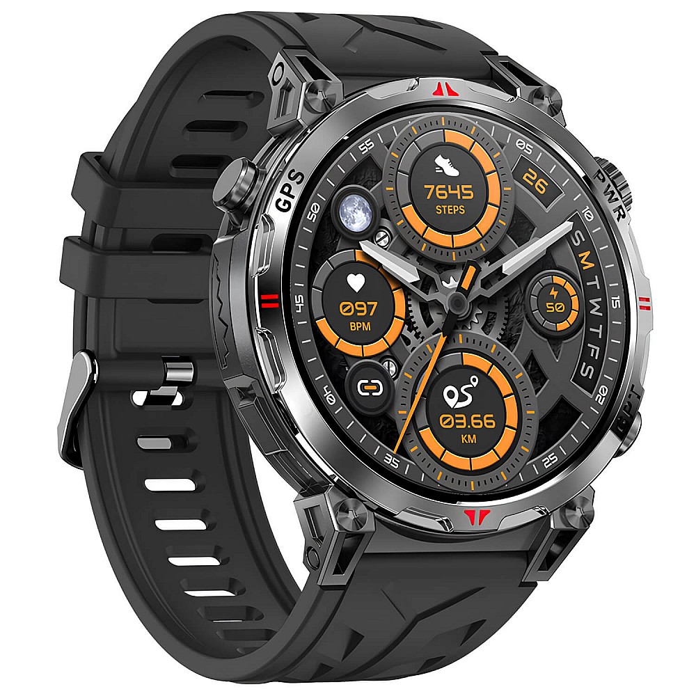 Smartwatch Microwear KC93 - Black Silicone