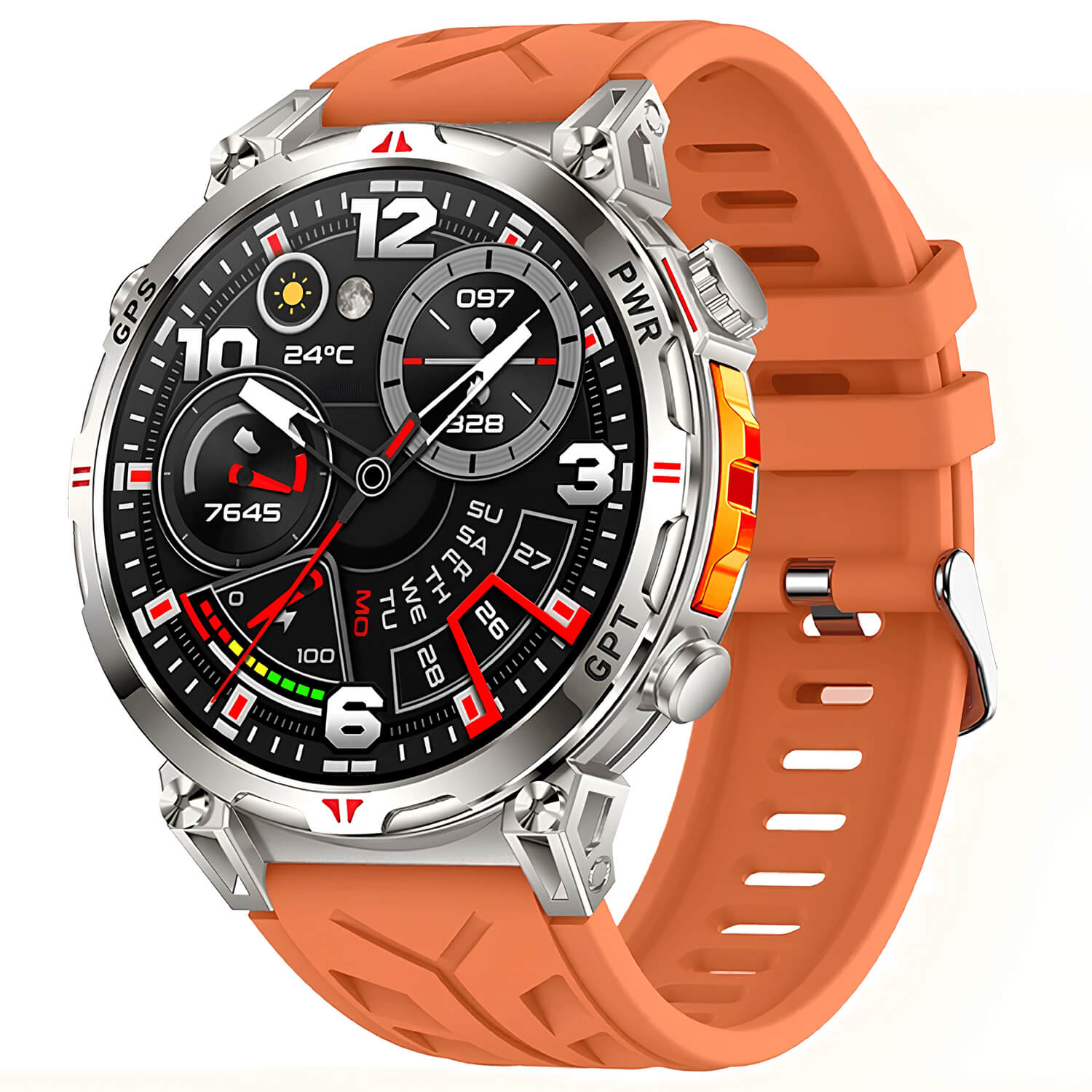 Smartwatch Microwear KC93 - Orange Silicone Smartwatch Microwear KC93 - Orange Silicone