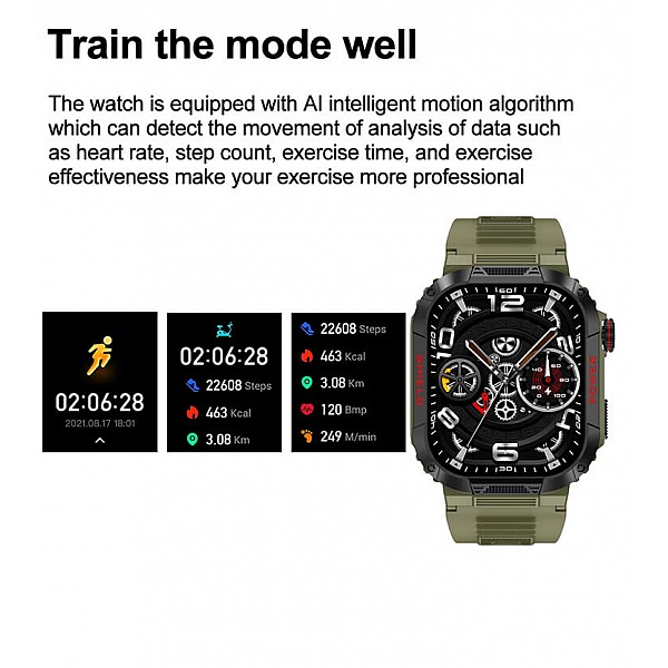Smartwatch Microwear TK25 - Green Camo