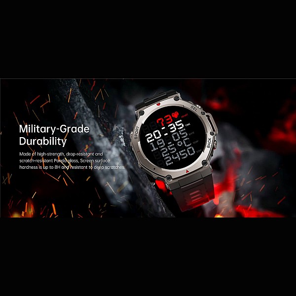 Smartwatch Microwear DM58 GPS - Black Silicone