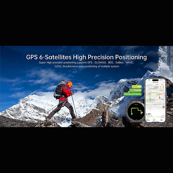 Smartwatch Microwear DM58 GPS - Black Silicone