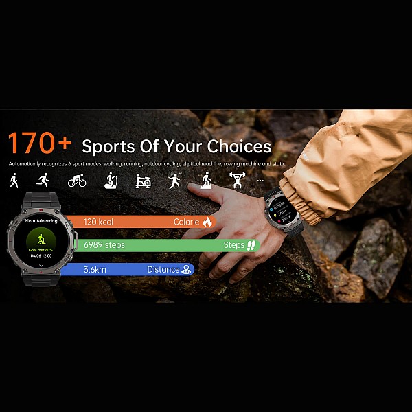 Smartwatch Microwear DM58 GPS  - Black Camo Silicone