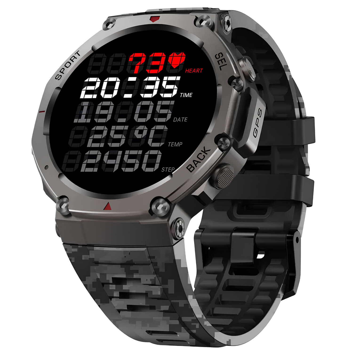 Smartwatch Microwear DM58 GPS  - Black Camo Silicone