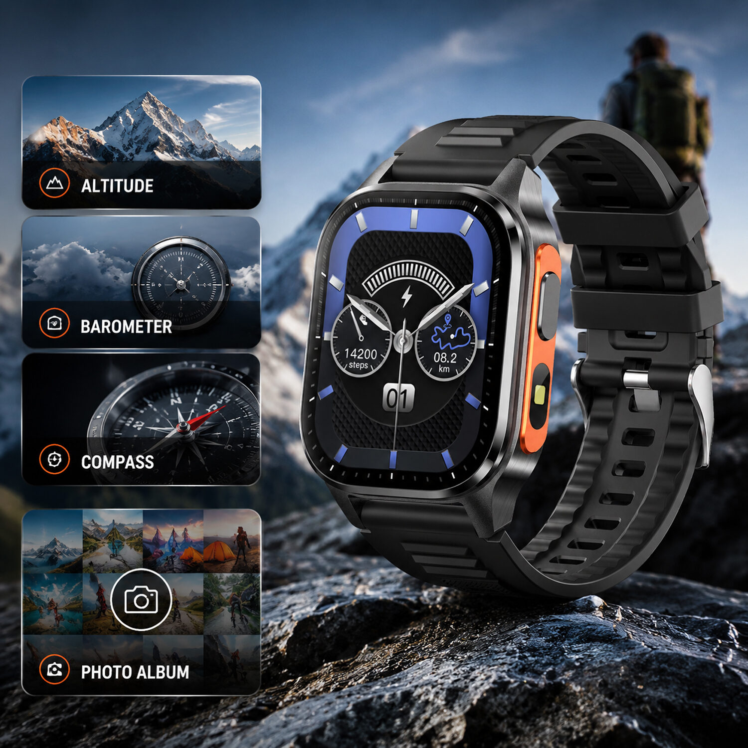 Smartwatch Microwear G300S GPS - Camo Silicone