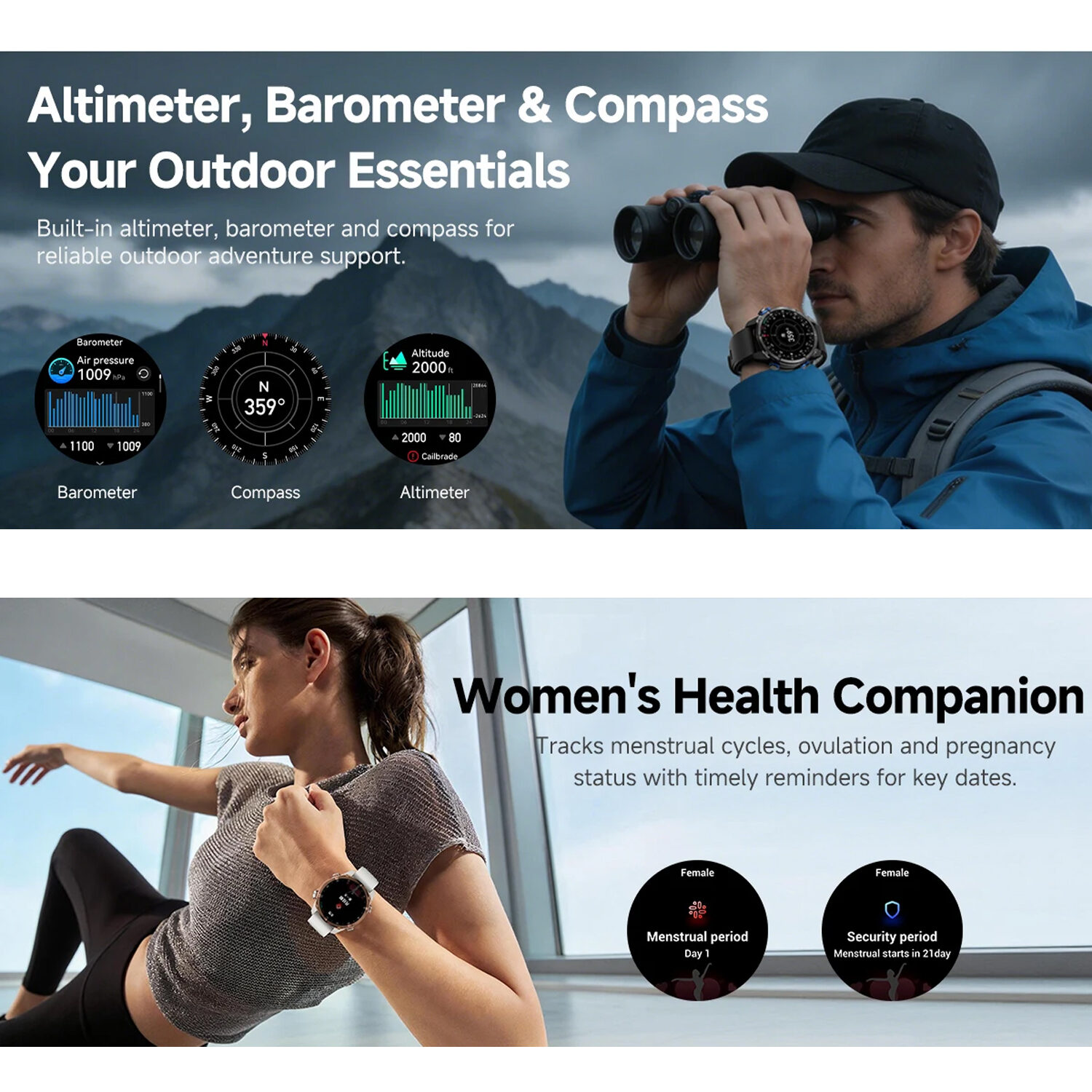 Smartwatch Microwear HD350 PRO GPS - Black Silicone