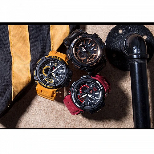 SMAEL 1702 Sports Watch Military Dual Display - Yellow image