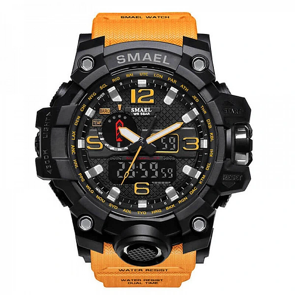 SMAEL 1545 Sports Watch Dual Display - Black Orange