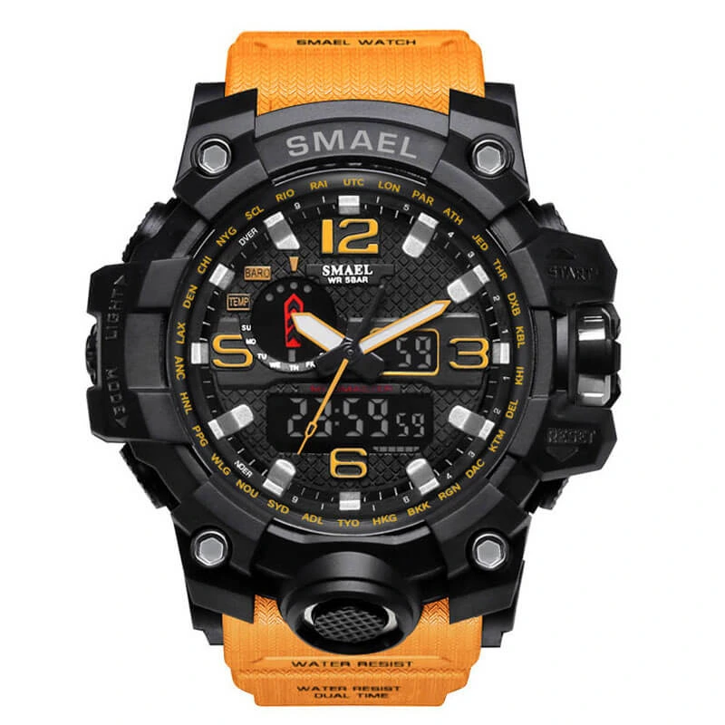 SMAEL 1545 Sports Watch Dual Display - Black Orange