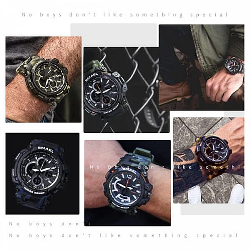 SMAEL 1708MC Sports Watch Military Dual Display - Yellow SMAEL 1708MC Sports Watch Military Dual Display - Yellow image