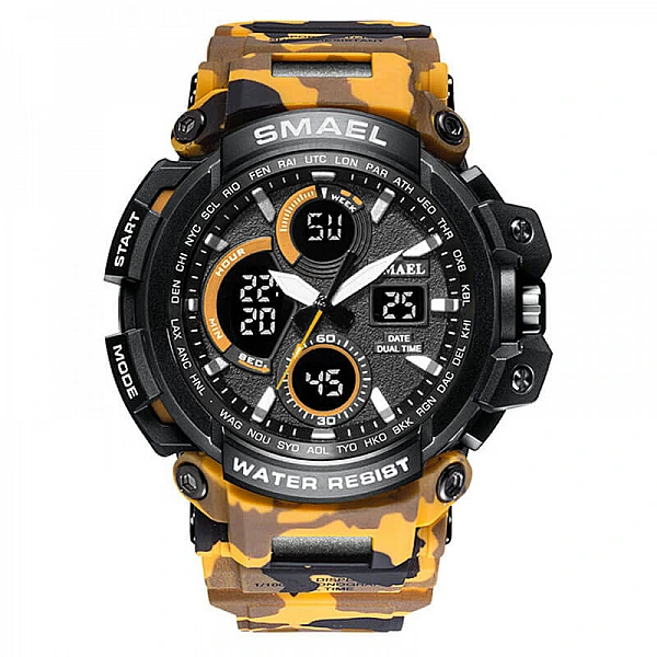 SMAEL 1708MC Sports Watch Military Dual Display - Yellow