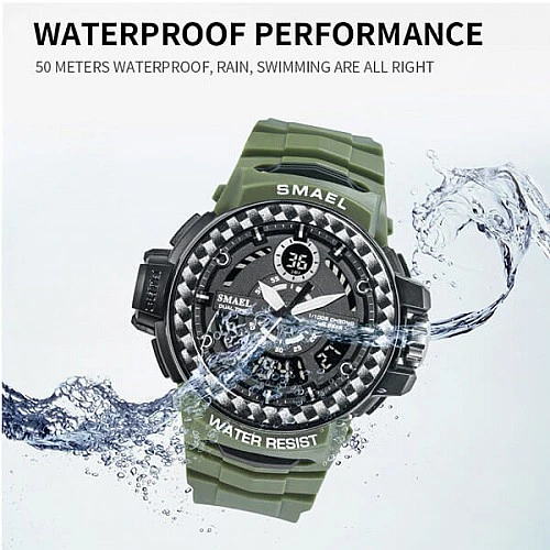 SMAEL 8014 Sports Watch Dual Display - Black