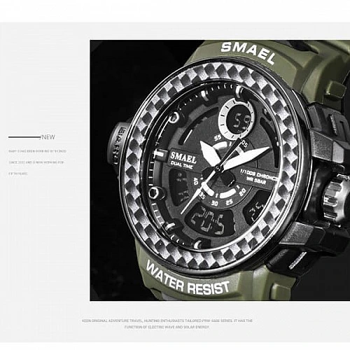 SMAEL 8014 Sports Watch Dual Display - Black