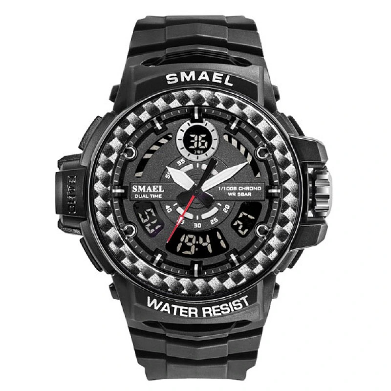 SMAEL 8014 Sports Watch Dual Display - Black