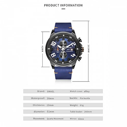 SMAEL 9080 Sports Watch Military Dual Display - Black