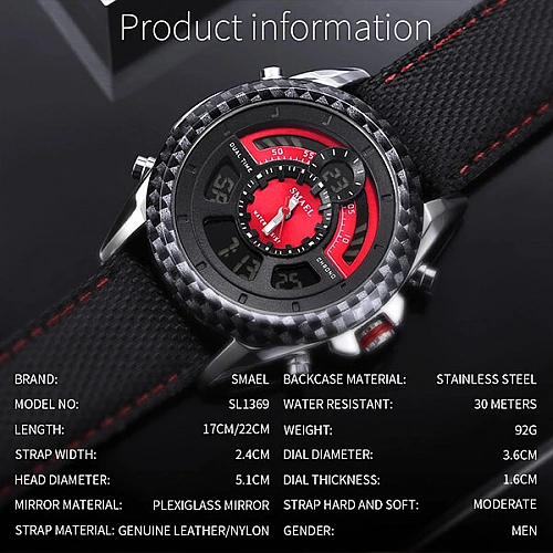 SMAEL 1369 Sports Watch Military Dual Display - Army Green SMAEL 1369 Sports Watch Military Dual Display - Army Green