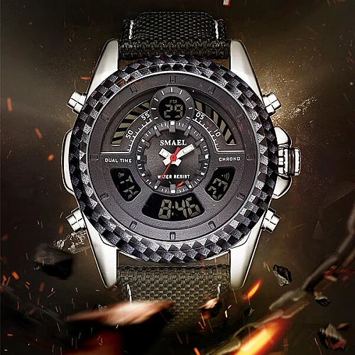 SMAEL 1369 Sports Watch Military Dual Display - Army Green SMAEL 1369 Sports Watch Military Dual Display - Army Green