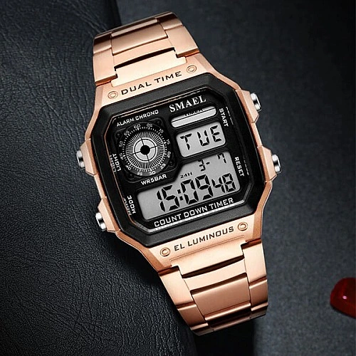 SMAEL 1818 Digital Chromo Led - Silver Steel