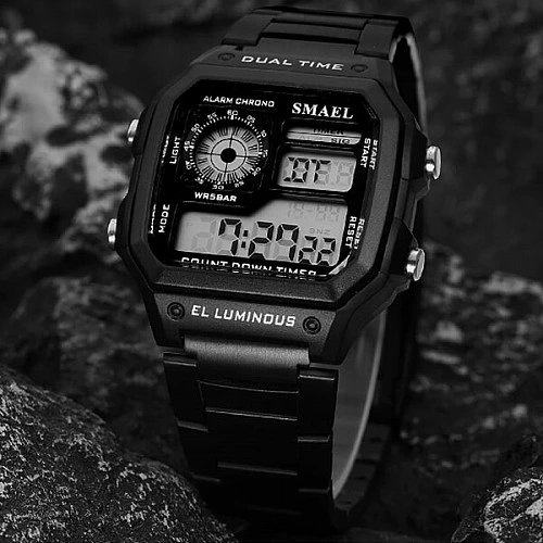 SMAEL 1818 Digital Chromo Led - Silver Steel