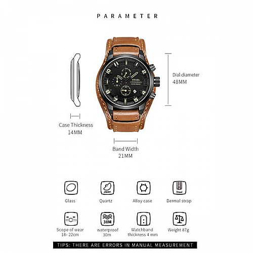 SMAEL 9076 Sports Watch Military Chrono - Brown SMAEL 9076 Sports Watch Military Chrono - Brown