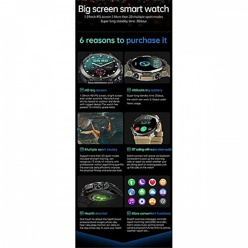 Smartwatch Bakeey  K76 Pro - Black