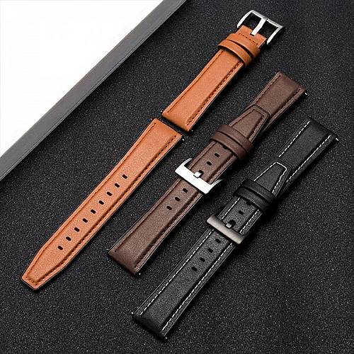 Bakeey Λουράκι Δερμάτινο 22mm με Quick Release- Brown