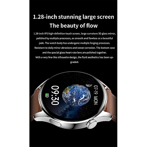 Smartwatch Microwear GT5 - Black Leather