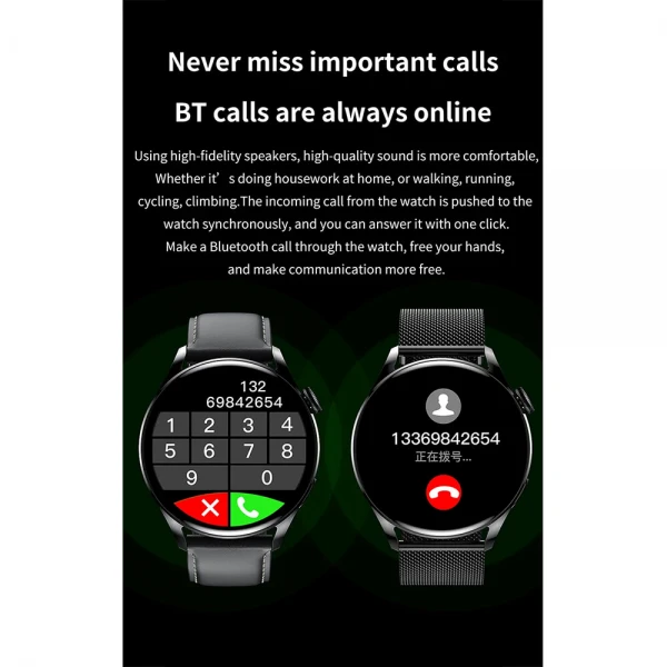 Smartwatch Microwear GT5 - Black Leather