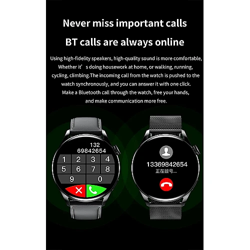 Smartwatch Microwear GT5 - Black Leather