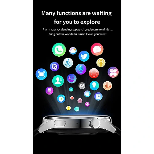 Smartwatch Microwear GT5 - Black Leather