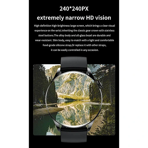 Smartwatch Microwear GT5 - Black Leather