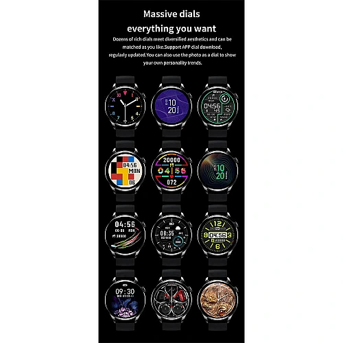 Smartwatch Microwear GT5 - Black Leather