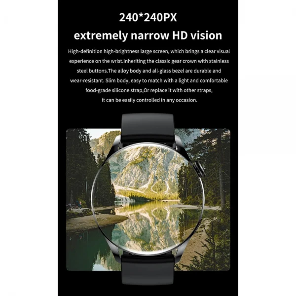 Smartwatch Microwear GT5 - Black Leather