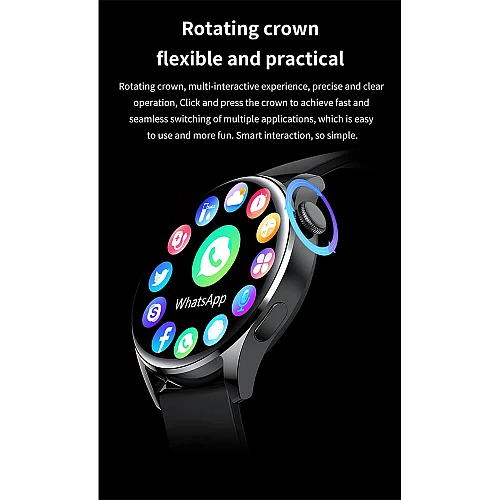 Smartwatch Microwear GT5 - Black Leather