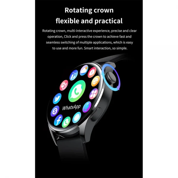 Smartwatch Microwear GT5 - Black Leather