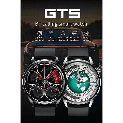 Smartwatch Microwear GT5 - Black Leather