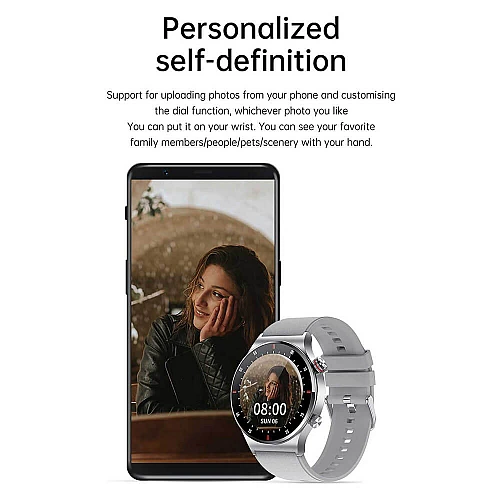 Smartwatch Microwear QW33 - Steel Silver