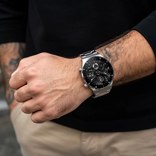 Smartwatch Microwear QW33 - Steel Silver