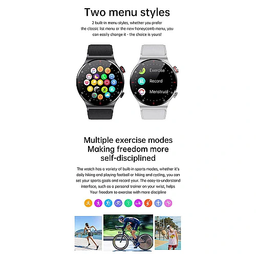 Smartwatch Microwear QW33 - Steel Silver