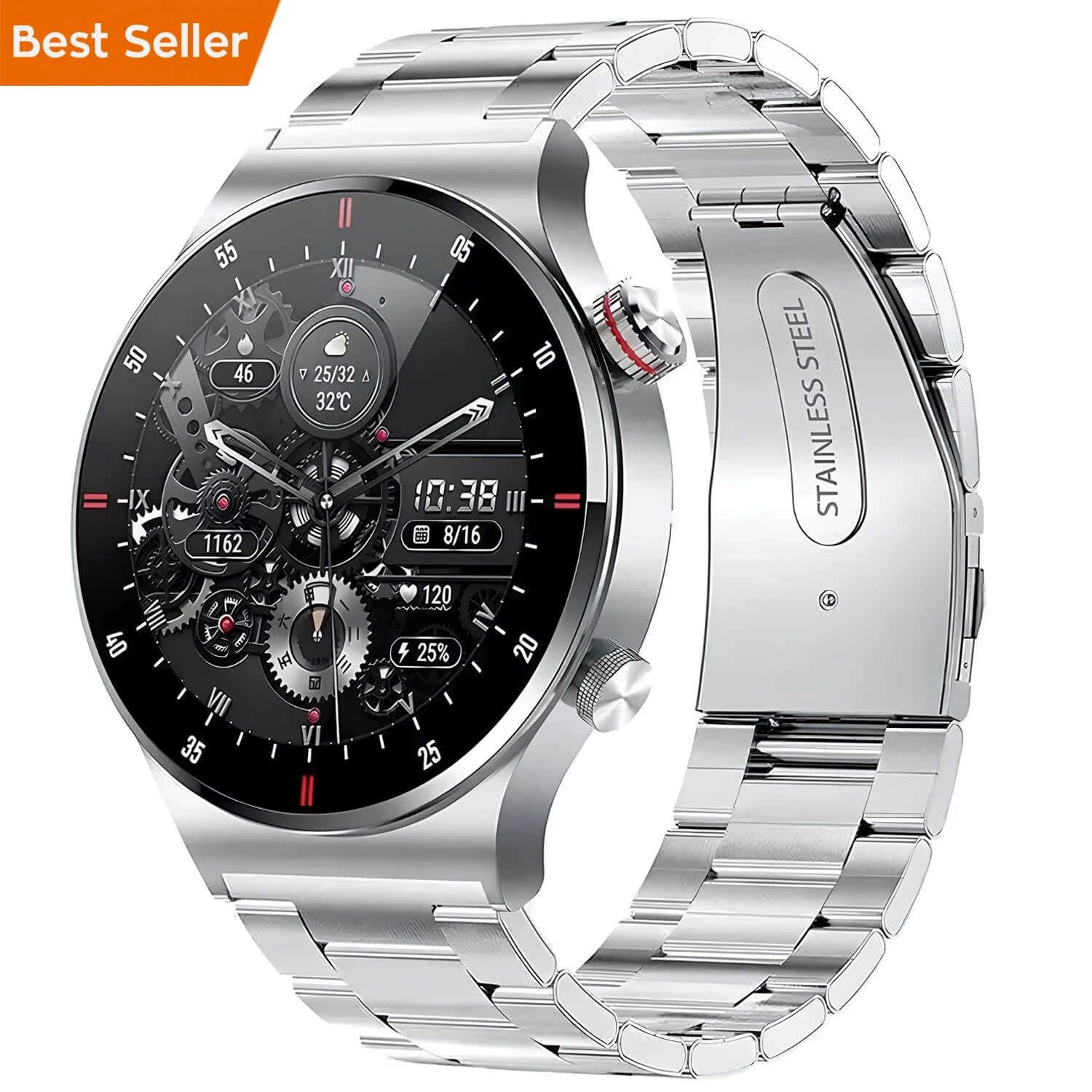Smartwatch Microwear QW33 - Steel Silver Smartwatch Microwear QW33 - Steel Silver